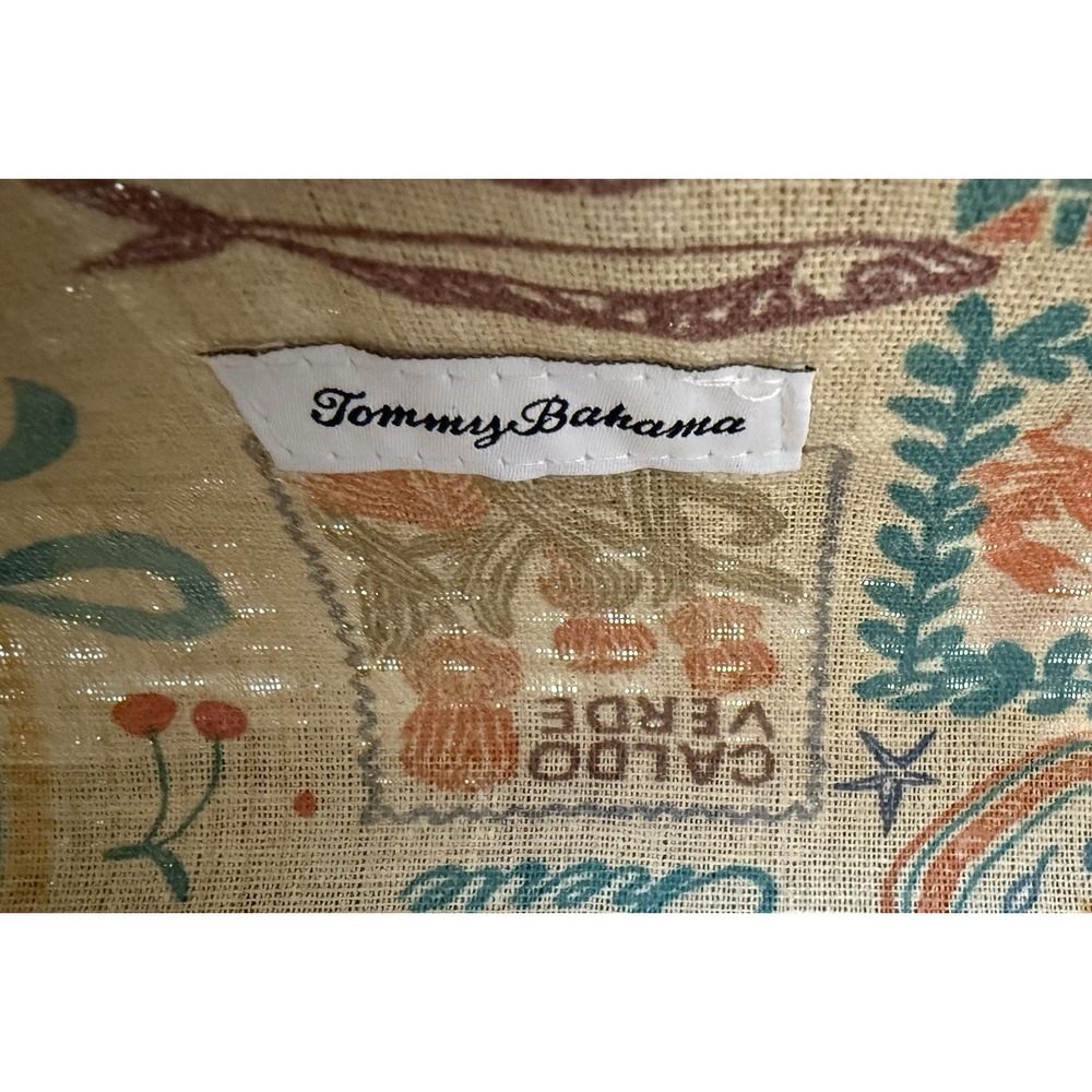 NWT Tommy Bahama Straw Woven Satchel Crossbody Bag Gold Chain Resort Beach - Picture 9 of 11